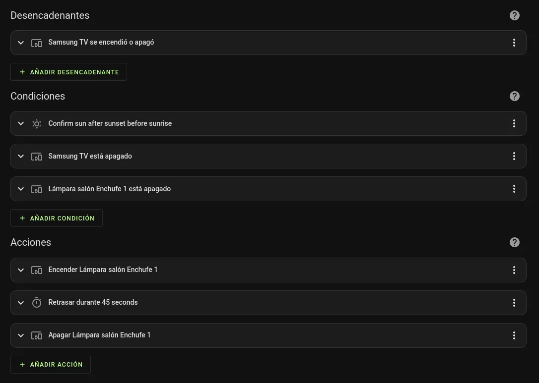 Automatización de Home Assistant
