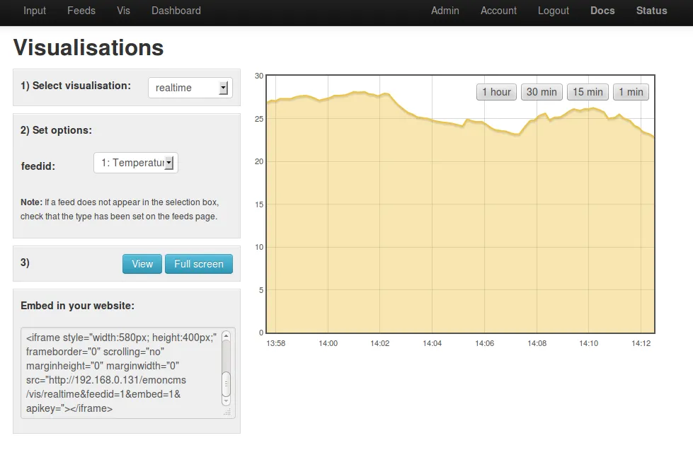 Temperatura en tiempo real.